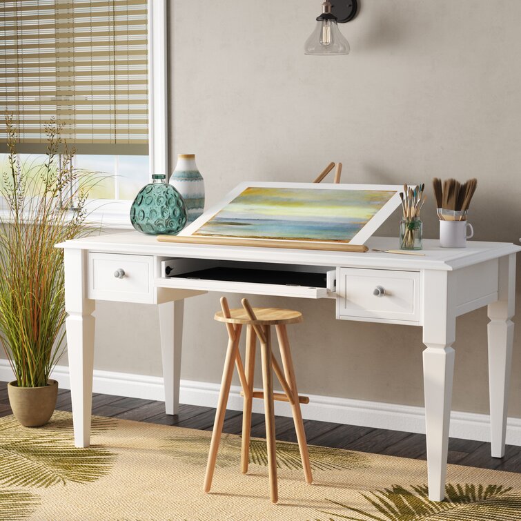 Wayfair writing deals desk with drawers